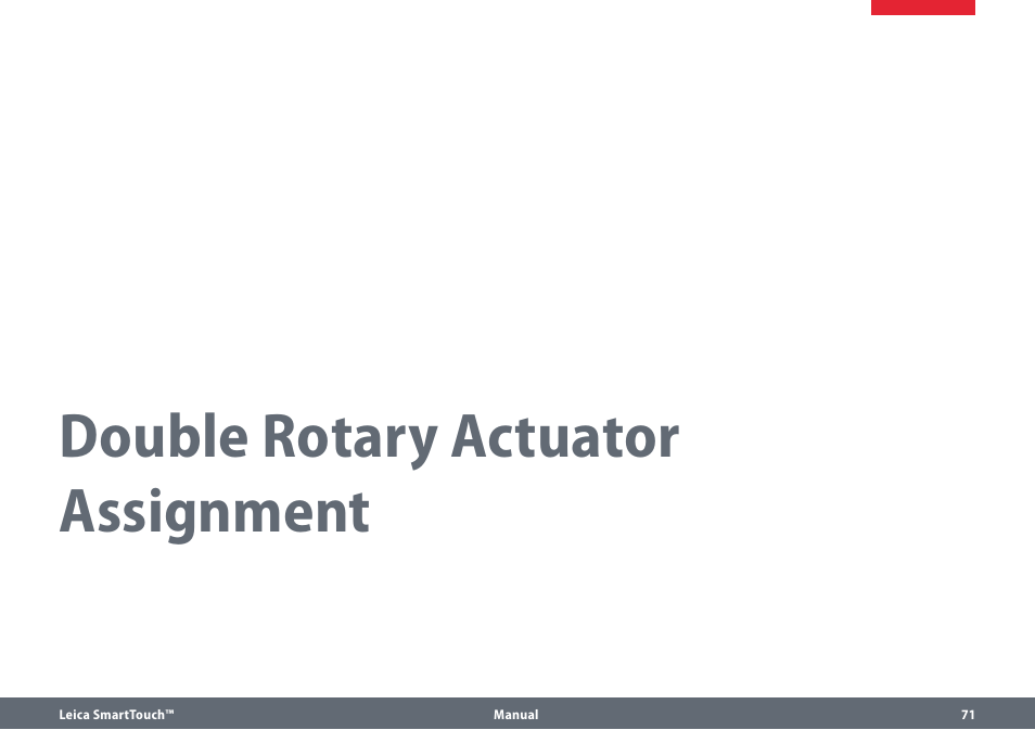 Double rotary actuator assignment | Leica Biosystems SmartTouch User Manual | Page 71 / 82