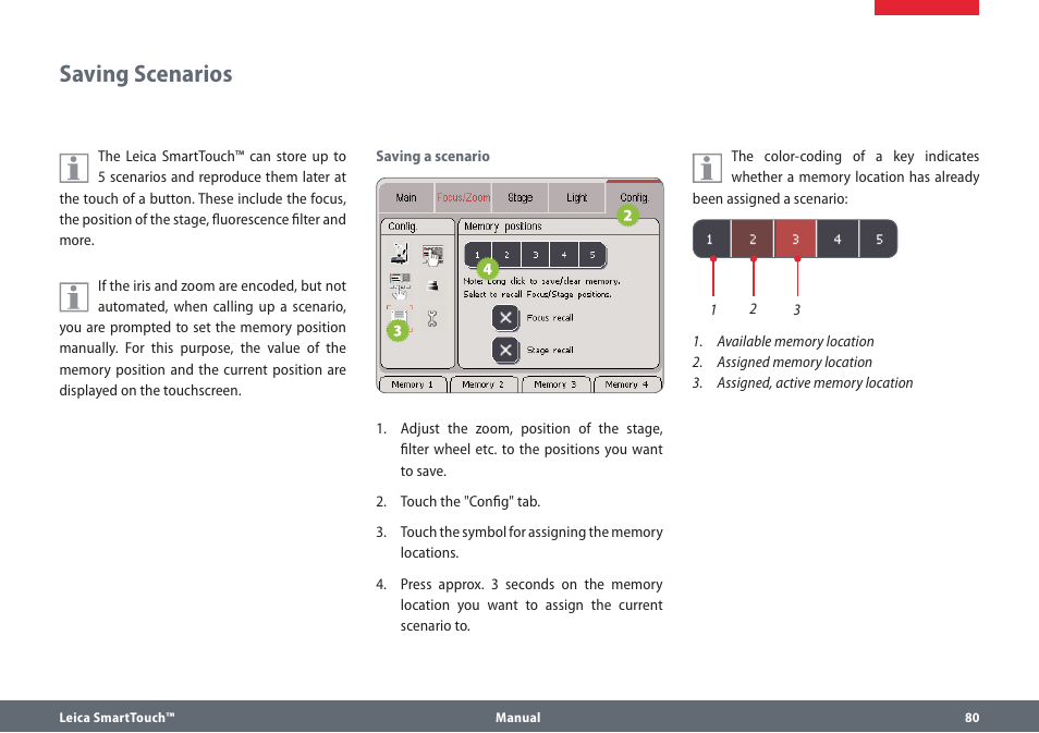 Saving scenarios | Leica Biosystems SmartTouch User Manual | Page 80 / 82
