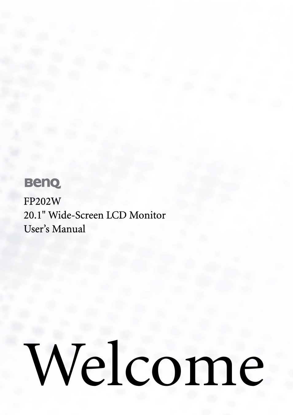 BenQ FP202W User Manual | 34 pages