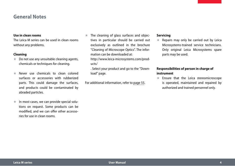General notes | Leica Biosystems M80 B User Manual | Page 4 / 56