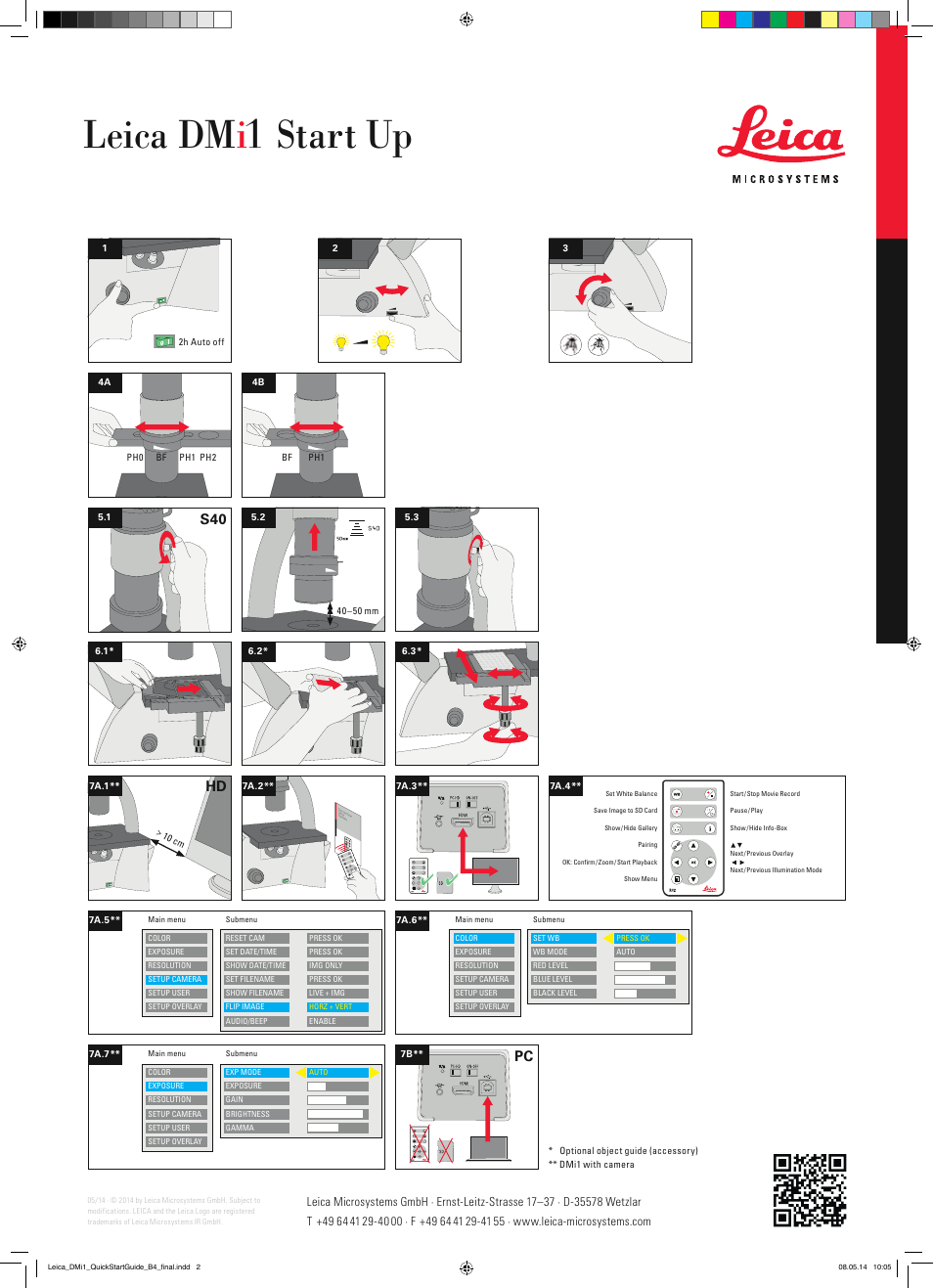 Leica dm i 1 start up, Pc s40 | Leica Biosystems DMi1 Set Up User Manual | Page 2 / 2