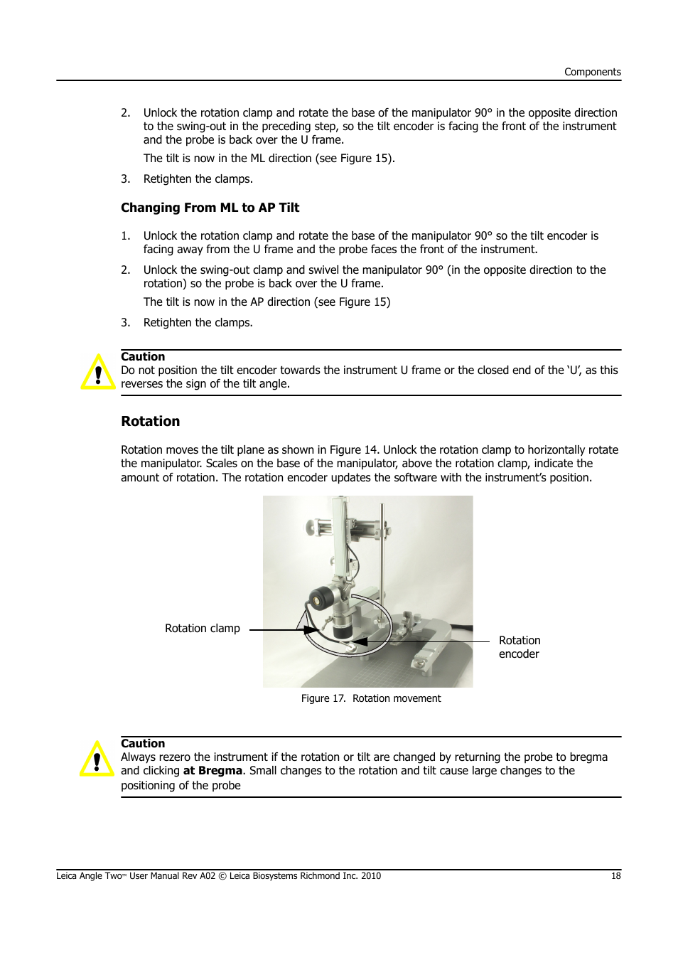 Rotation | Leica Biosystems ANGLE TWO User Manual | Page 18 / 50