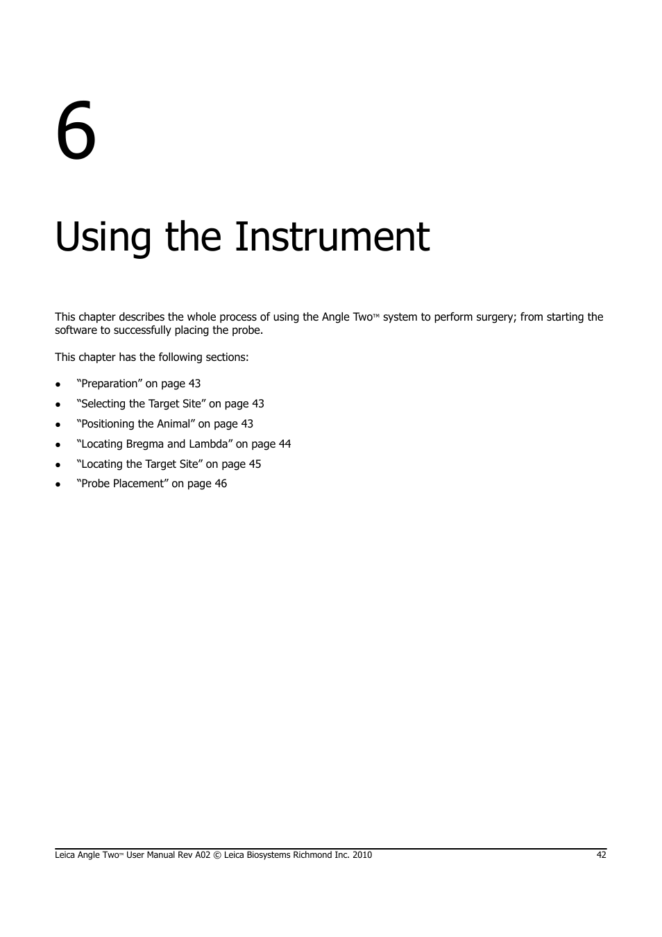 Using the instrument | Leica Biosystems ANGLE TWO User Manual | Page 42 / 50