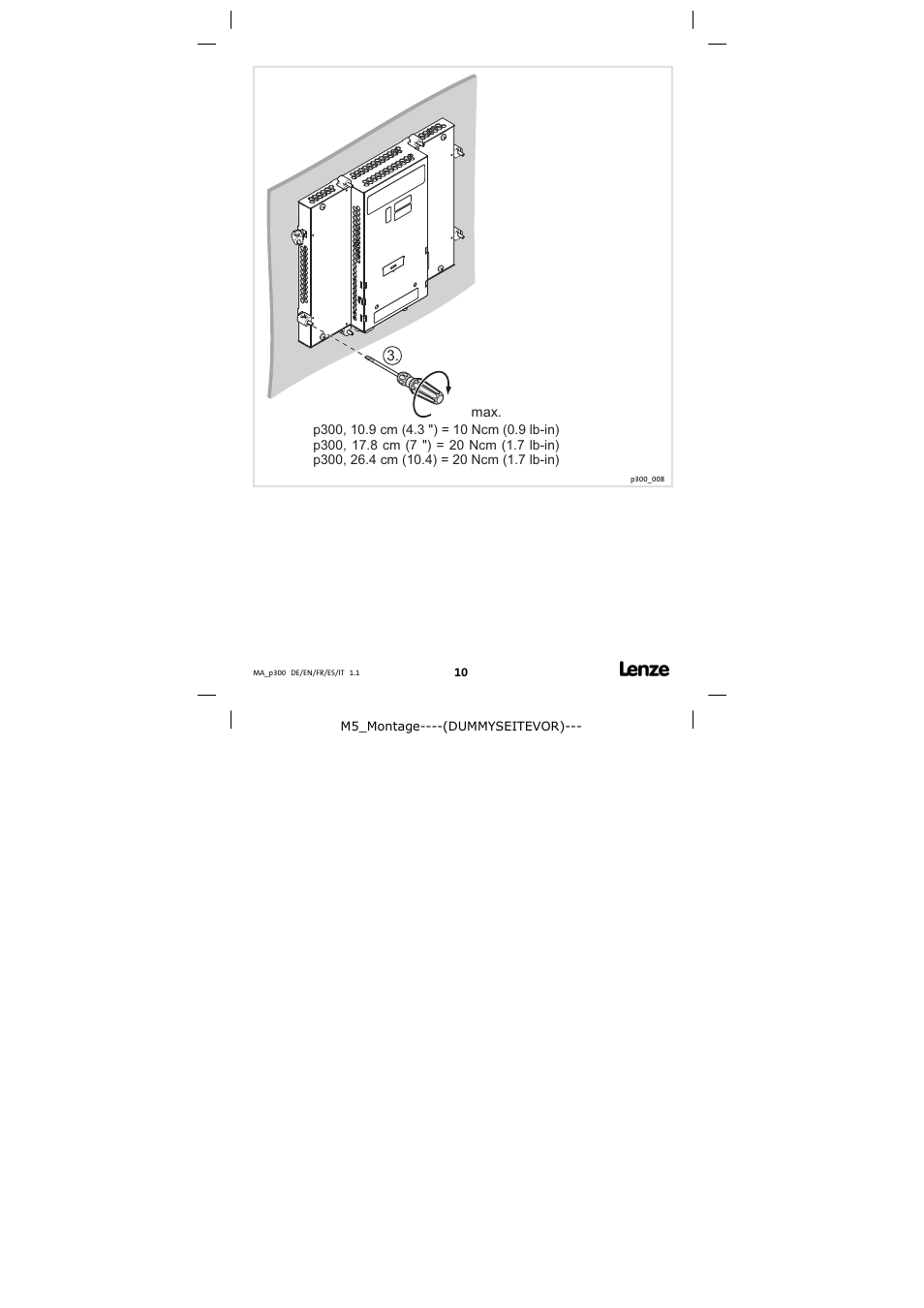 Lenze p300 Mounting Instructions User Manual | Page 10 / 12