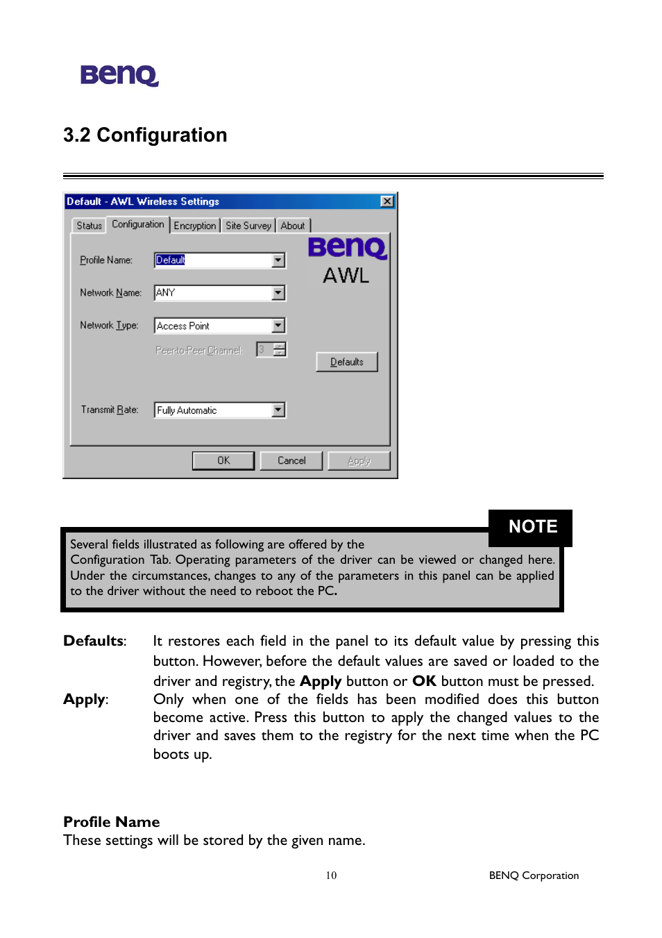 2 configuration | BenQ AWL-100 User Manual | Page 14 / 19
