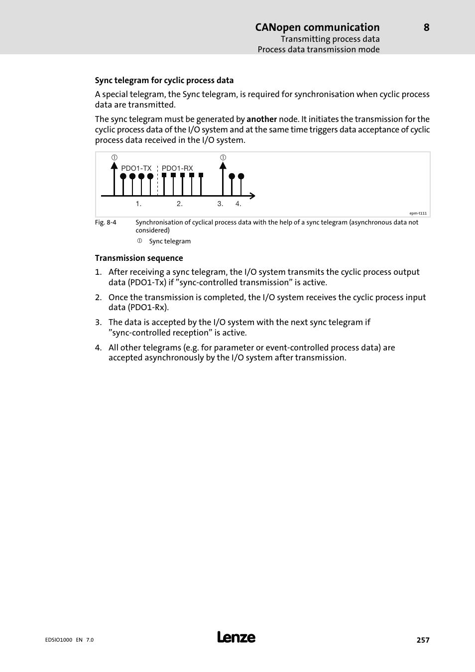 Canopen communication | Lenze I/O system 1000 System Manual User Manual | Page 257 / 744