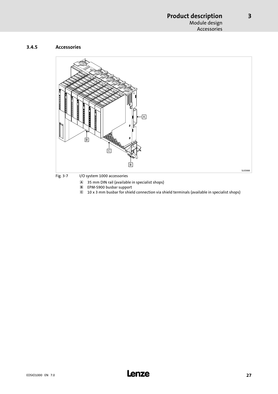 5 accessories, Accessories, Product description | Lenze I/O system 1000 System Manual User Manual | Page 27 / 744