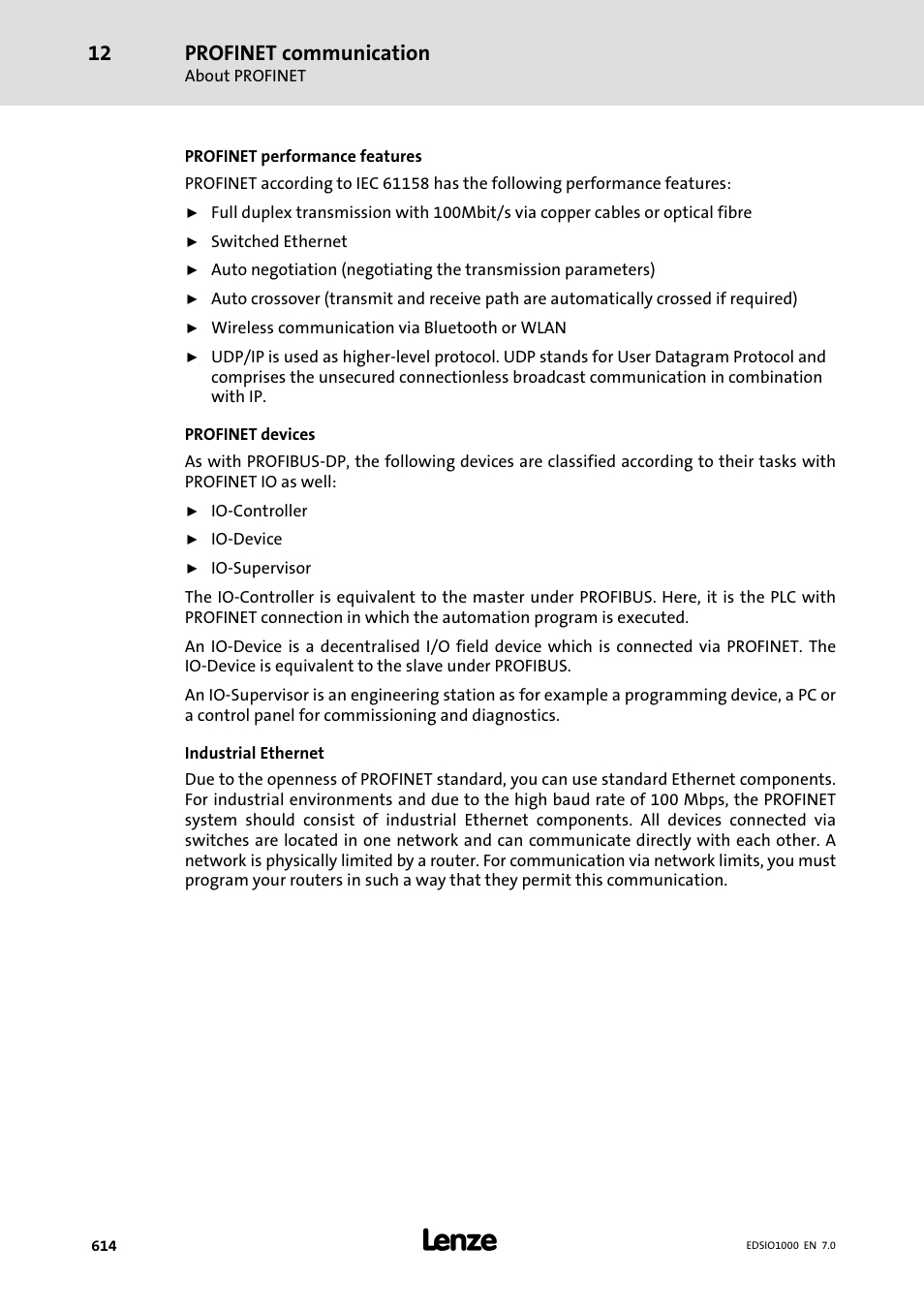 Profinet communication | Lenze I/O system 1000 System Manual User Manual | Page 614 / 744