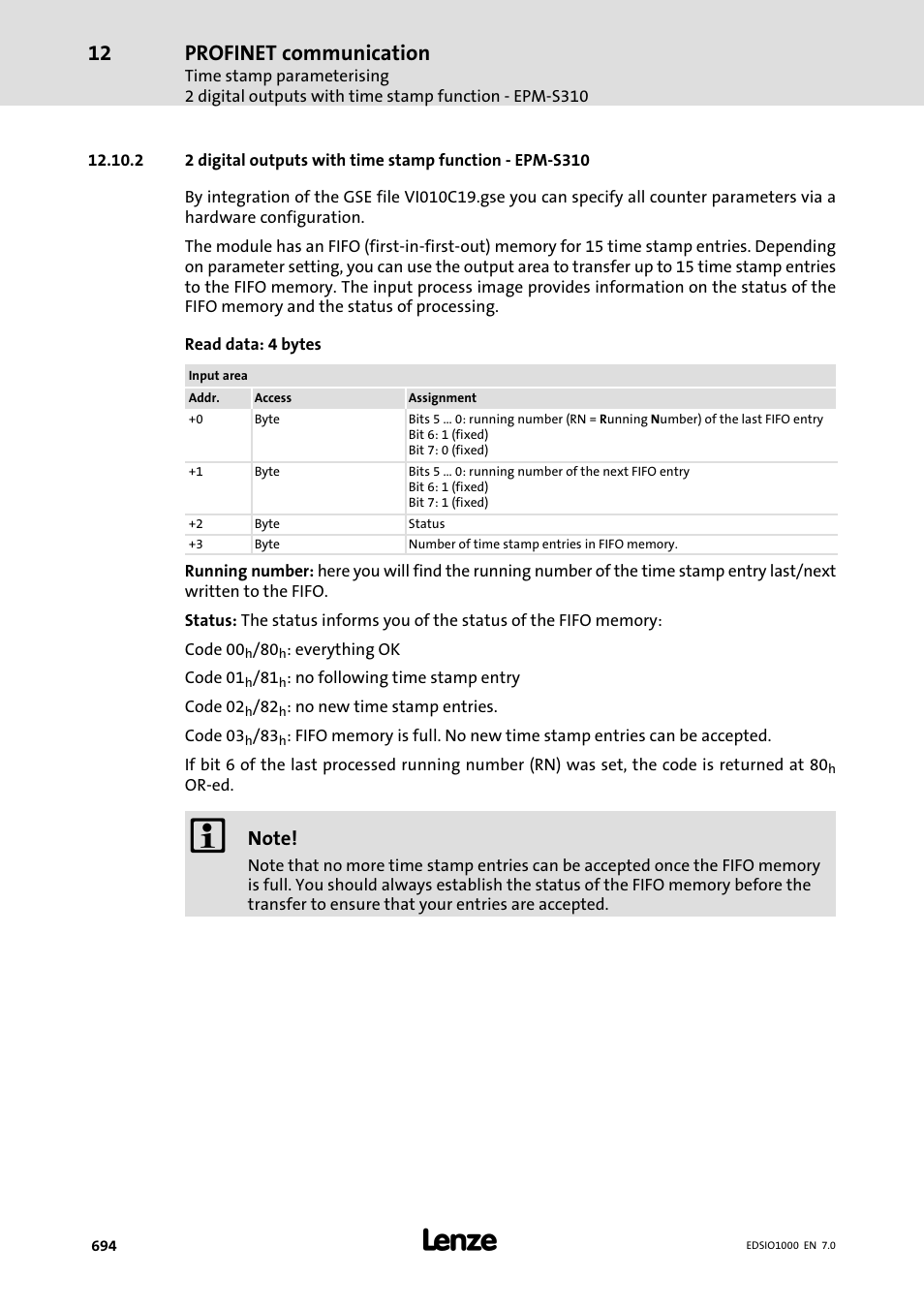 Profinet communication | Lenze I/O system 1000 System Manual User Manual | Page 694 / 744