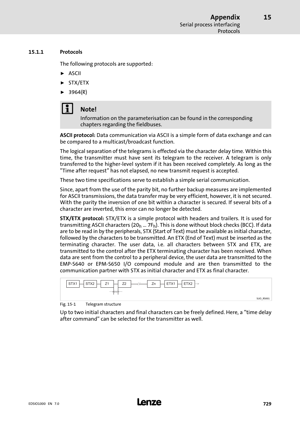 1 protocols, Protocols, Appendix | Lenze I/O system 1000 System Manual User Manual | Page 729 / 744