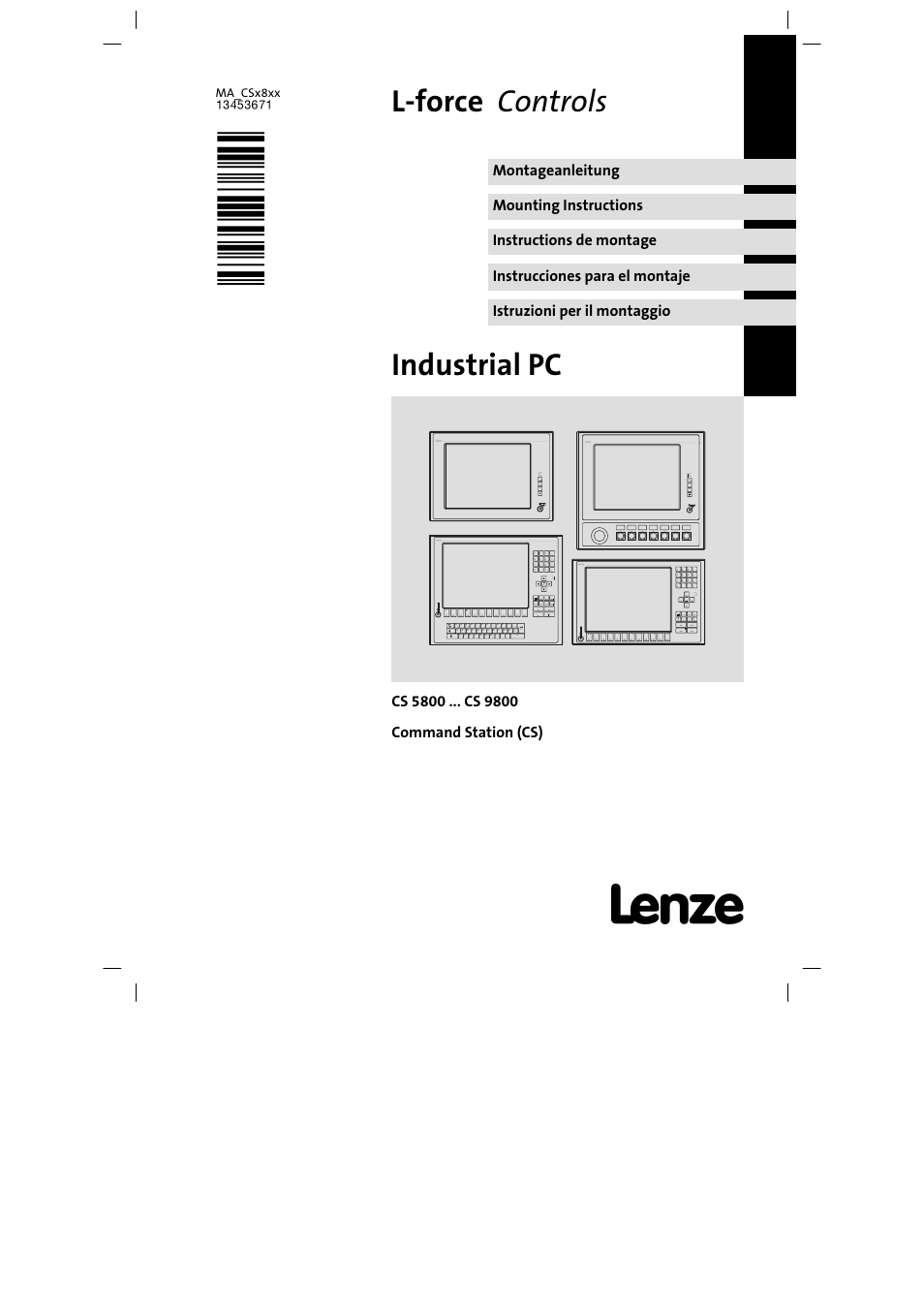 Lenze CS9800 Mounting Instructions User Manual | 89 pages