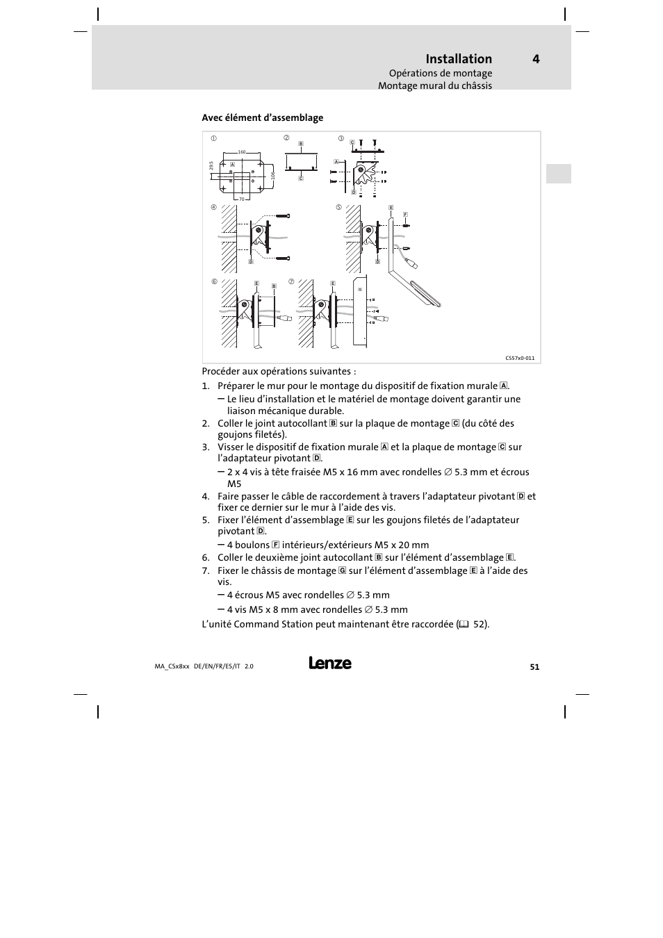 Installation | Lenze CS9800 Mounting Instructions User Manual | Page 51 / 89