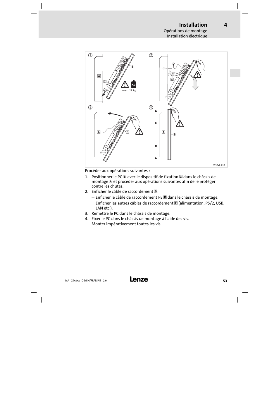 Lenze CS9800 Mounting Instructions User Manual | Page 53 / 89