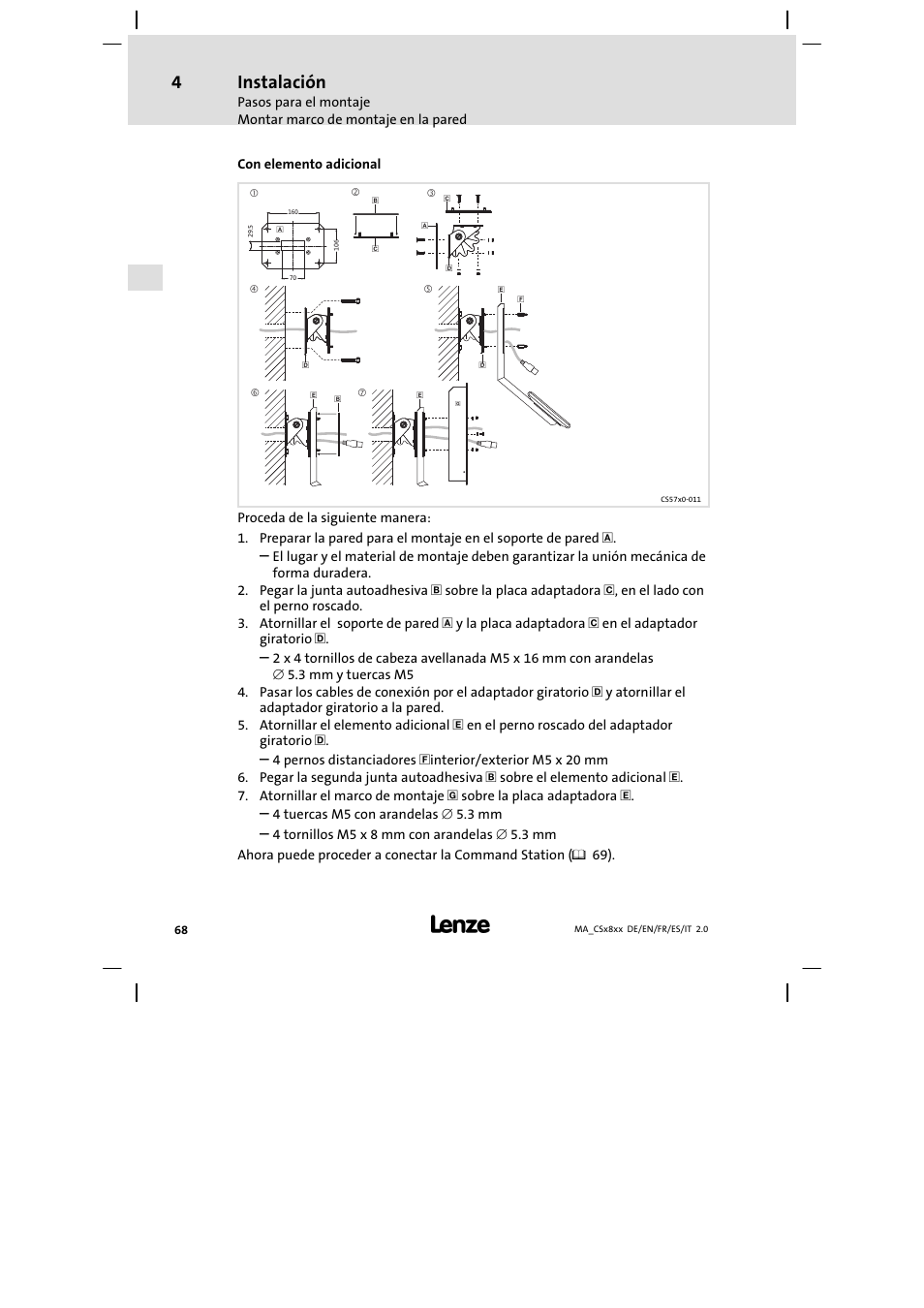 Instalación | Lenze CS9800 Mounting Instructions User Manual | Page 68 / 89