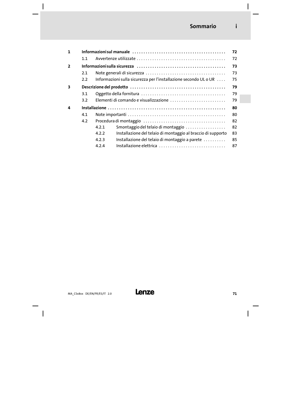 Lenze CS9800 Mounting Instructions User Manual | Page 71 / 89