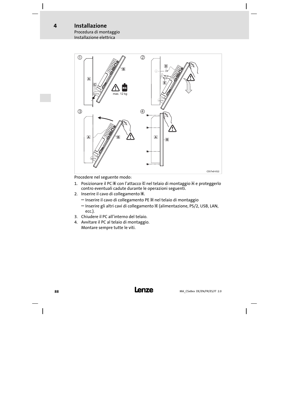 Lenze CS9800 Mounting Instructions User Manual | Page 88 / 89