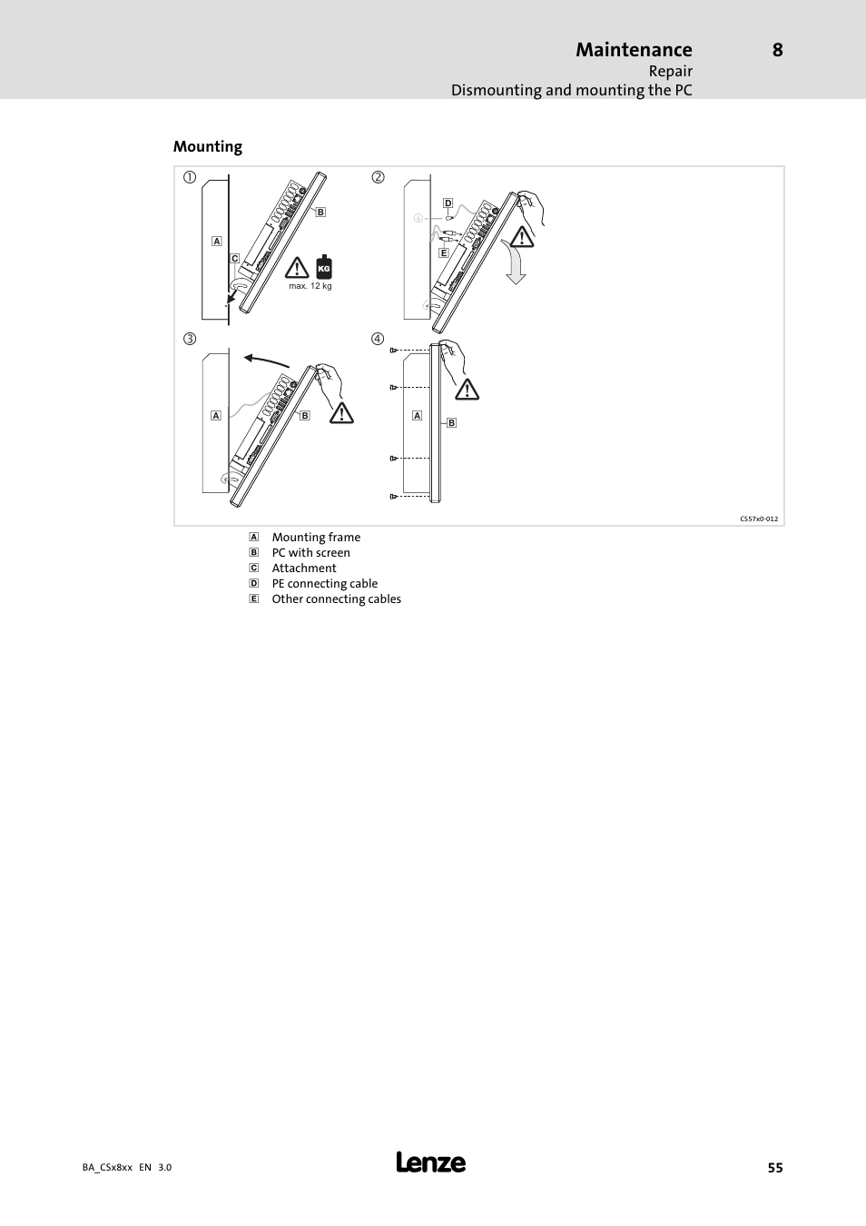 Maintenance | Lenze CS9800 Operating Instructions User Manual | Page 55 / 60