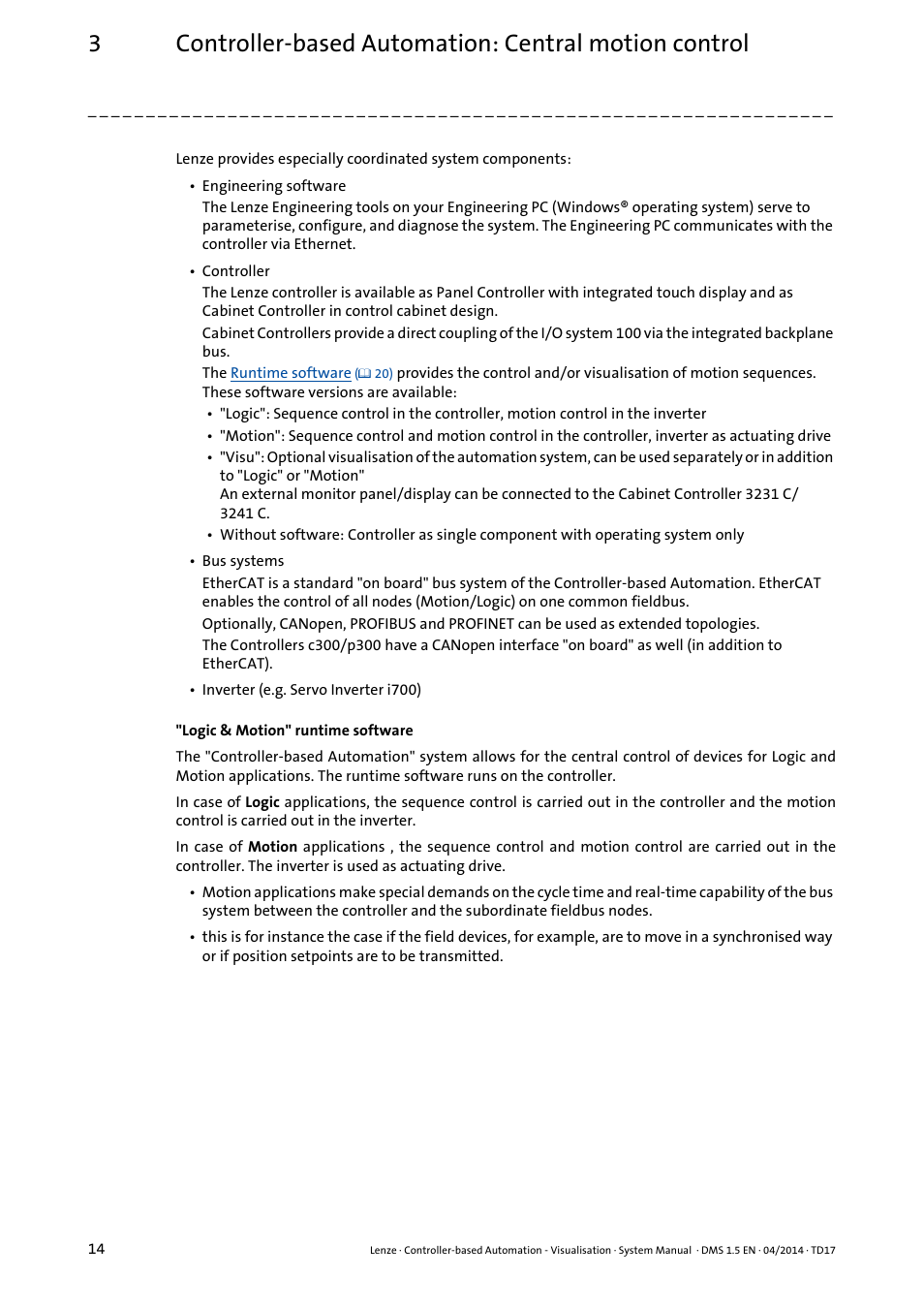 Lenze Controller-based Automation User Manual | Page 14 / 63