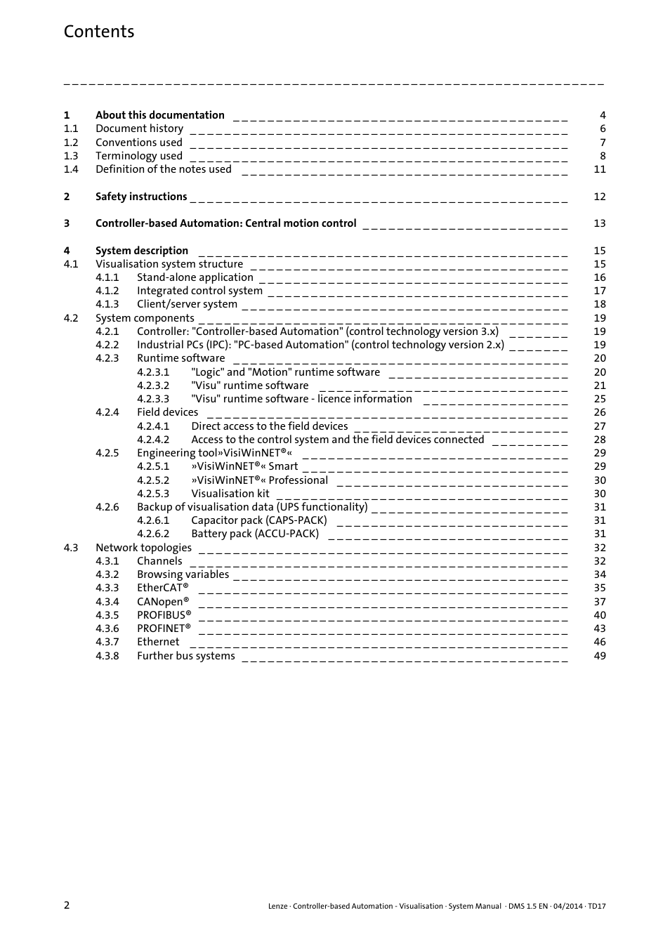 Lenze Controller-based Automation User Manual | Page 2 / 63