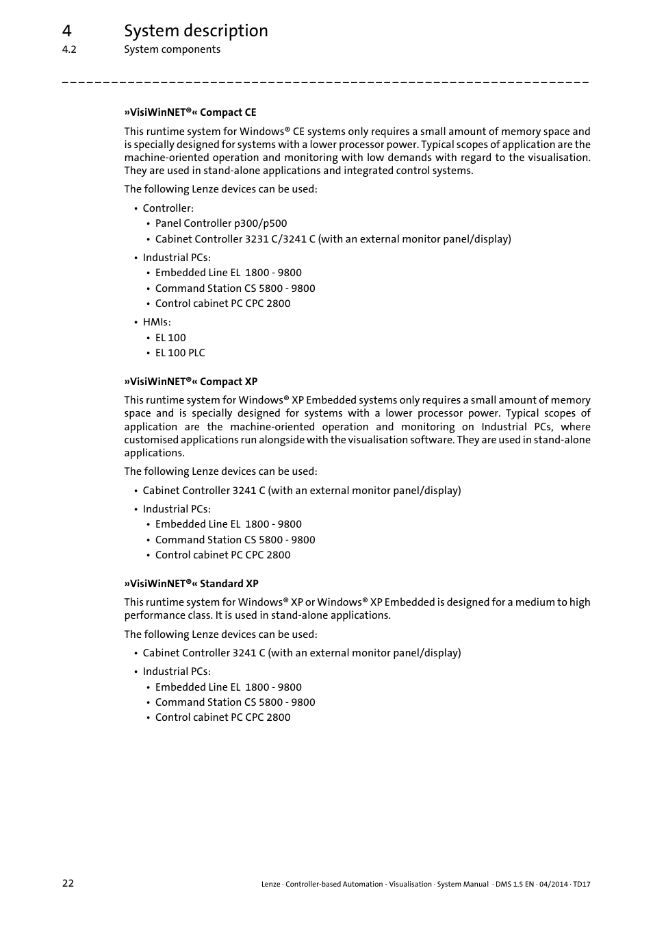 4system description | Lenze Controller-based Automation User Manual | Page 22 / 63