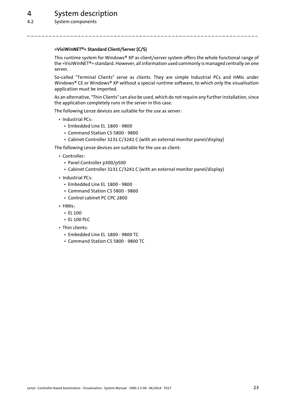 4system description | Lenze Controller-based Automation User Manual | Page 23 / 63