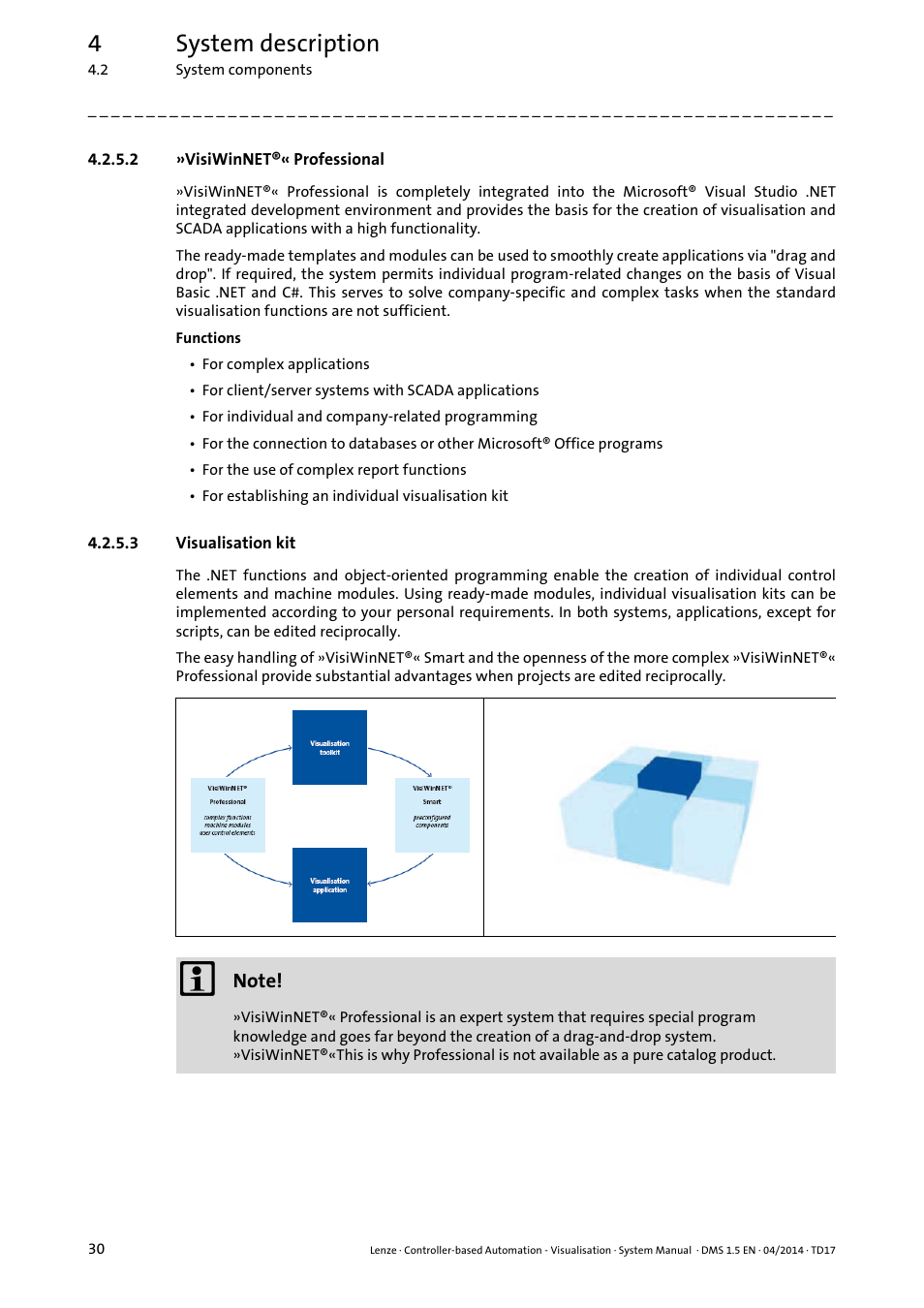 2 »visiwinnet®« professional, 3 visualisation kit, Visualisation kit | 4system description | Lenze Controller-based Automation User Manual | Page 30 / 63