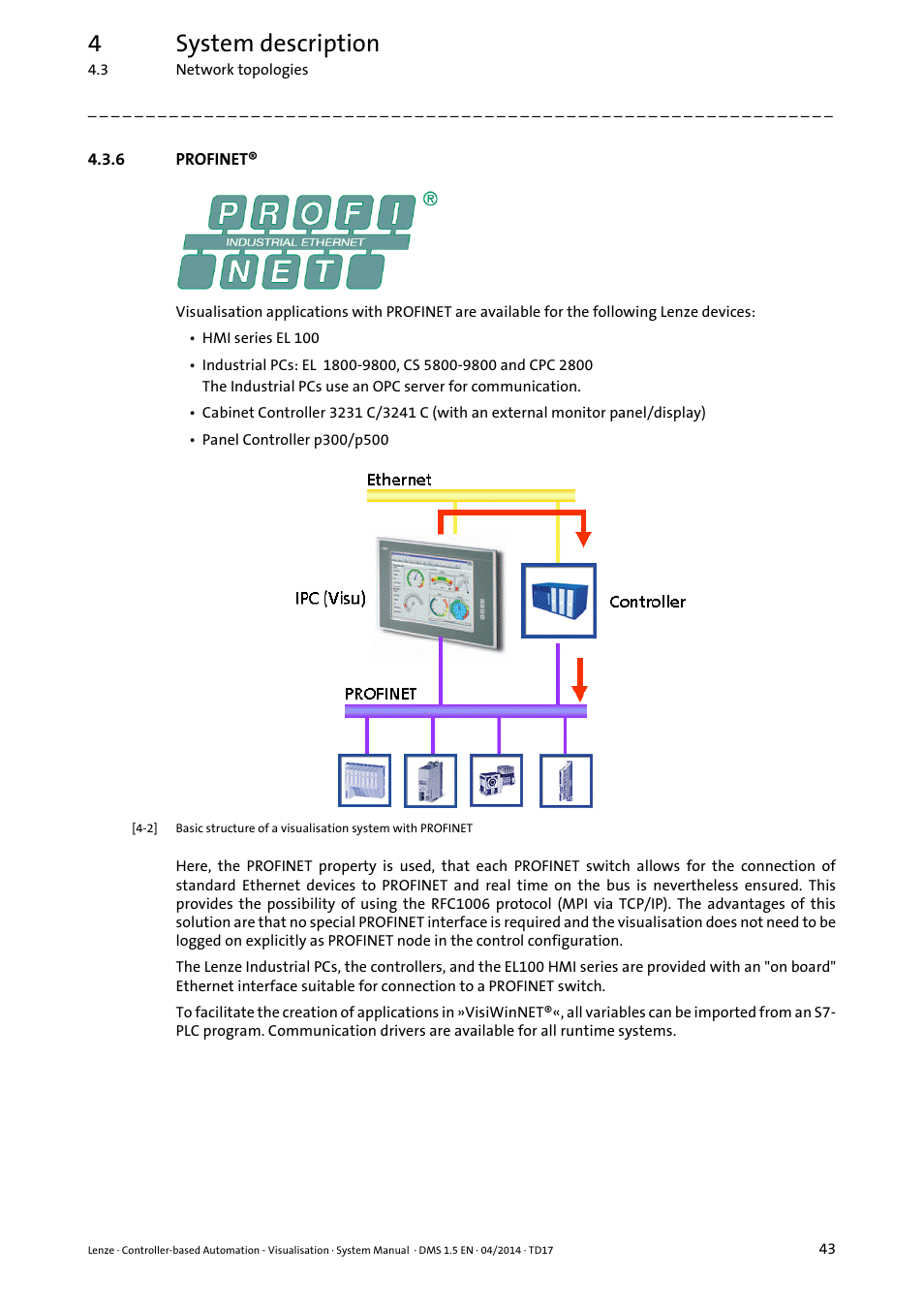 6 profinet, Profinet, 4system description | Lenze Controller-based Automation User Manual | Page 43 / 63