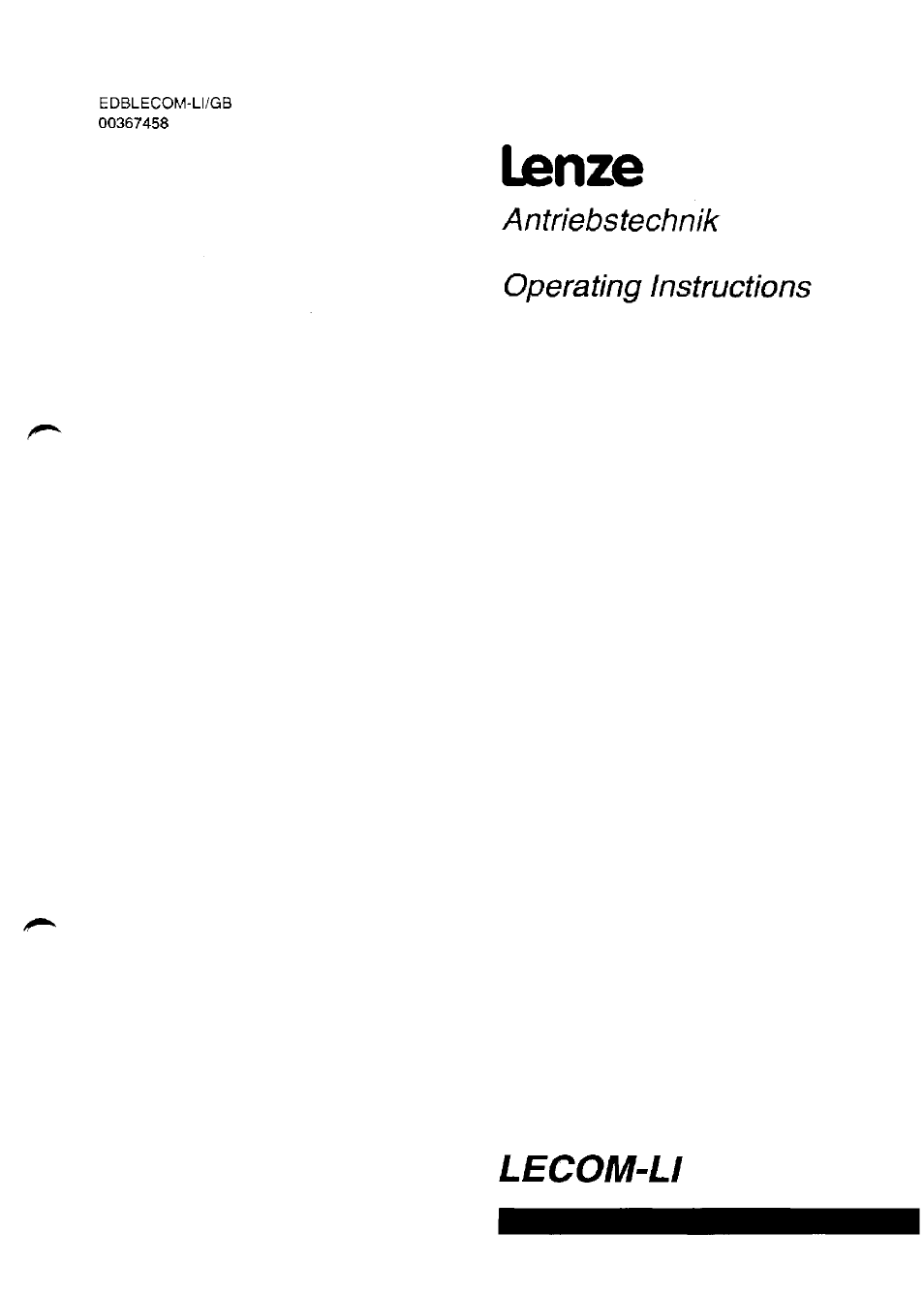 Lenze 2126IB LECOM-Li User Manual | 29 pages
