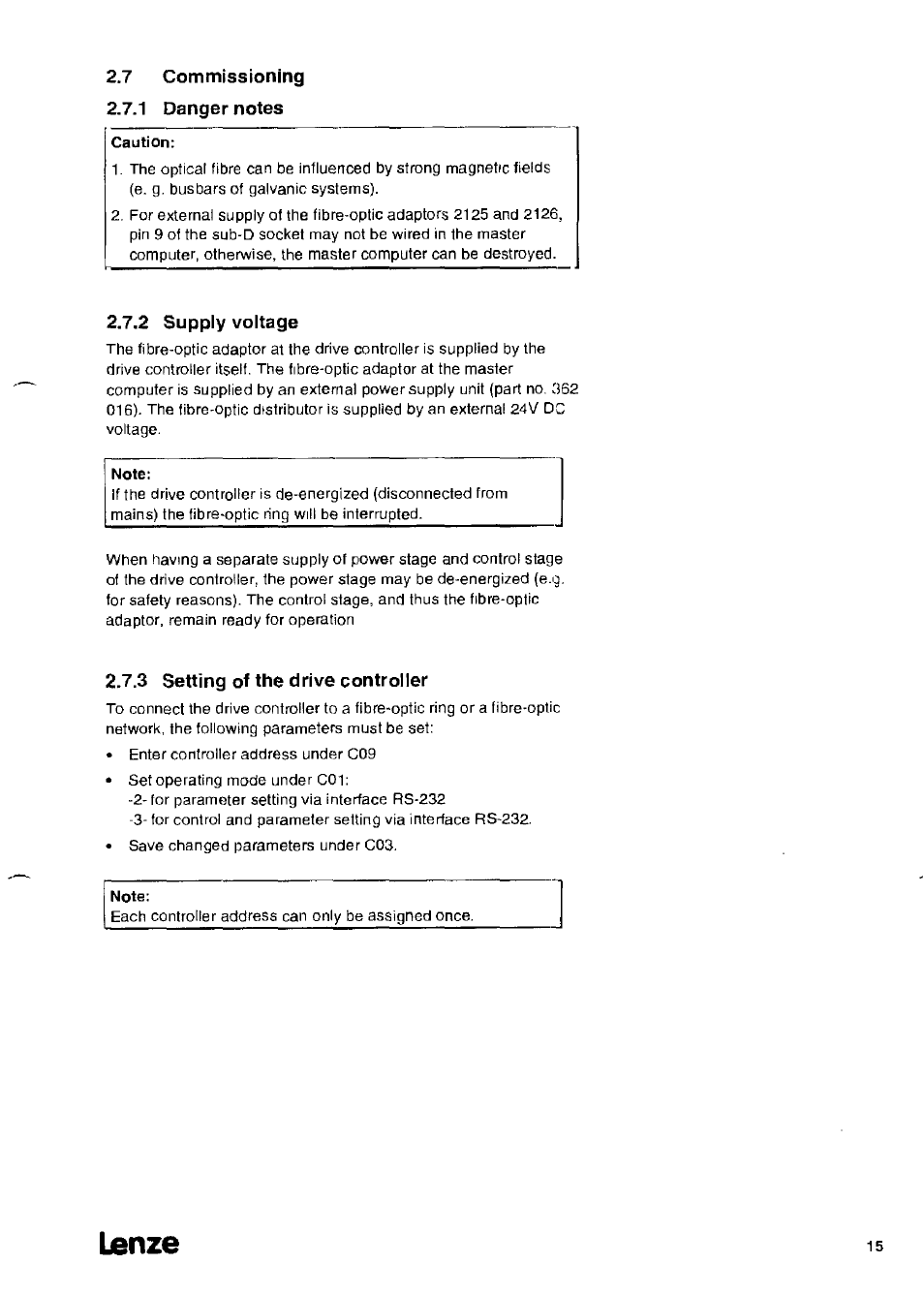 Lanze | Lenze 2126IB LECOM-Li User Manual | Page 17 / 29