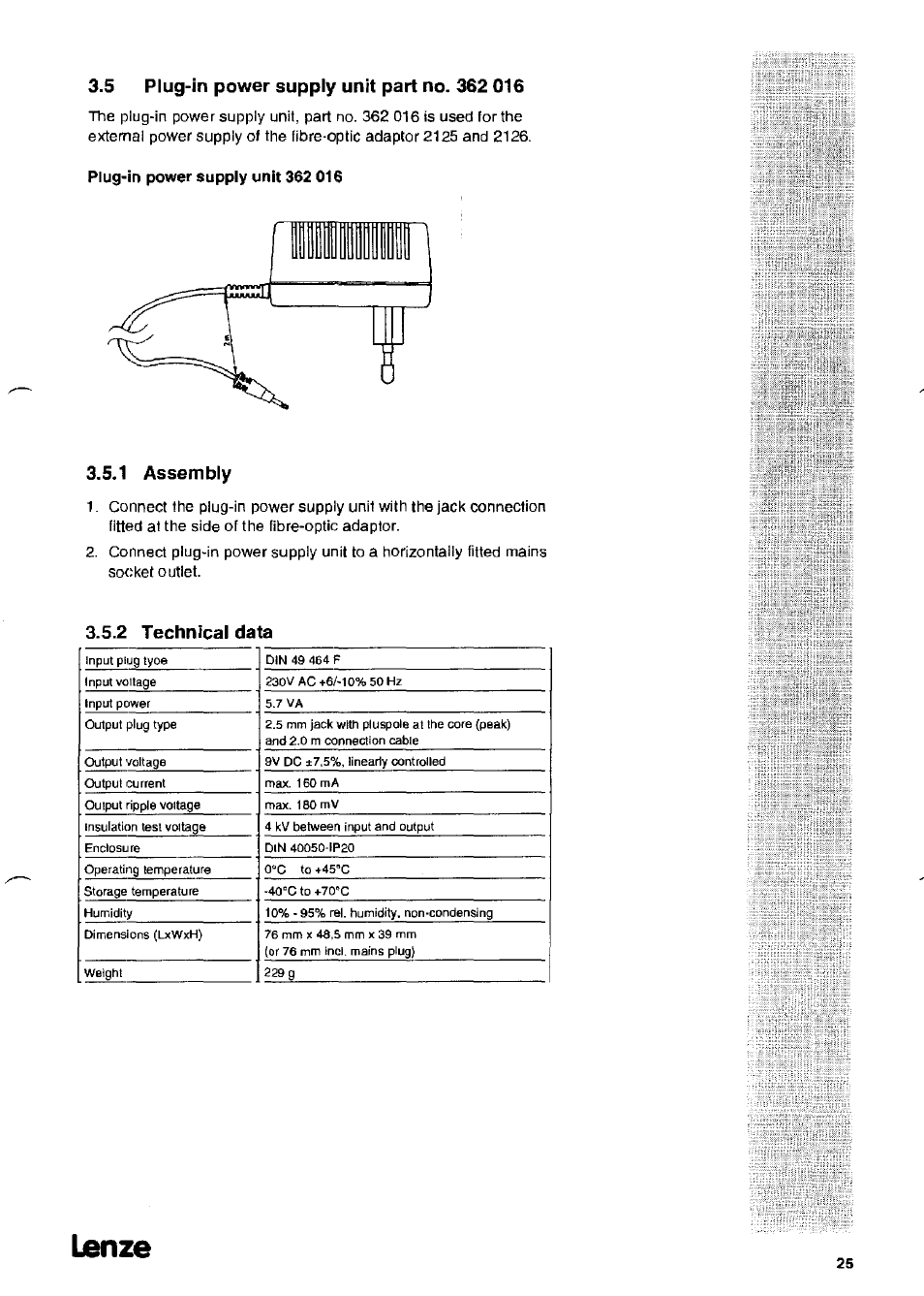 Lanze, 1 assembly, 2 techn‘cal data | Lenze 2126IB LECOM-Li User Manual | Page 27 / 29