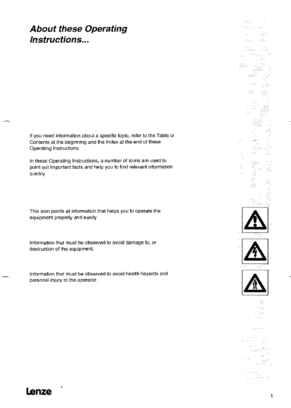 Lanze, About these operating instructions | Lenze 2126IB LECOM-Li User Manual | Page 3 / 29
