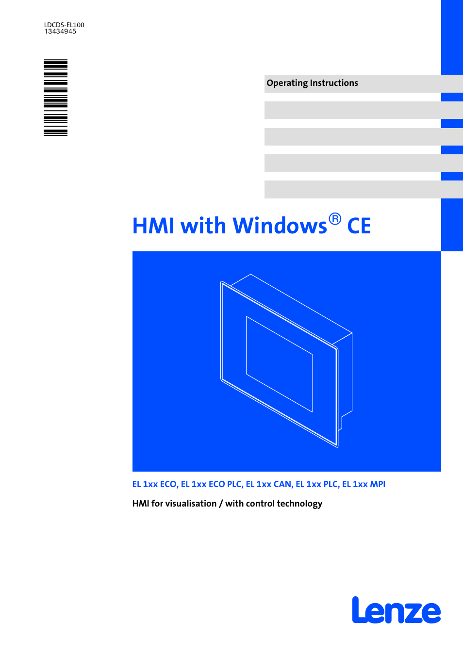 Lenze HMI for visualisation / with control technology User Manual | 96 pages
