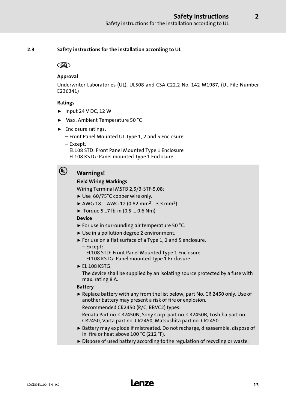 Safety instructions | Lenze HMI for visualisation / with control technology User Manual | Page 13 / 96