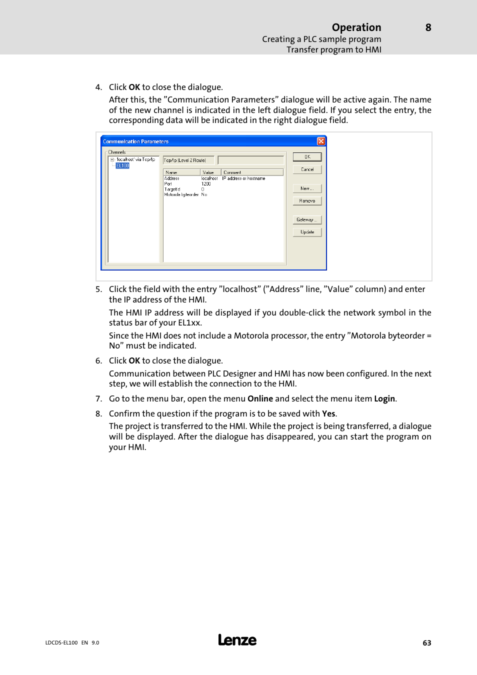 Lenze HMI for visualisation / with control technology User Manual | Page 63 / 96