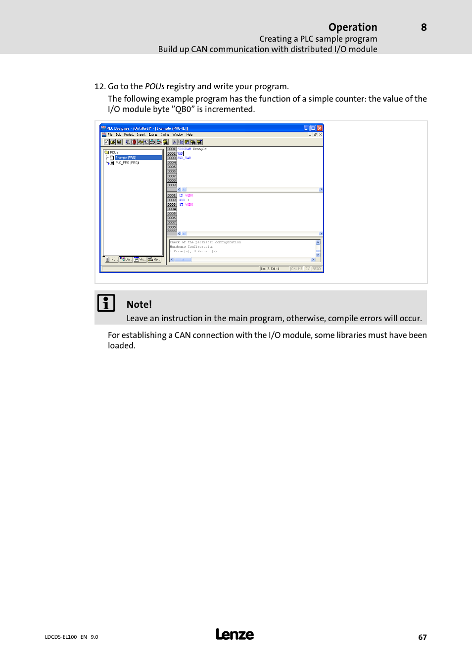 Lenze HMI for visualisation / with control technology User Manual | Page 67 / 96