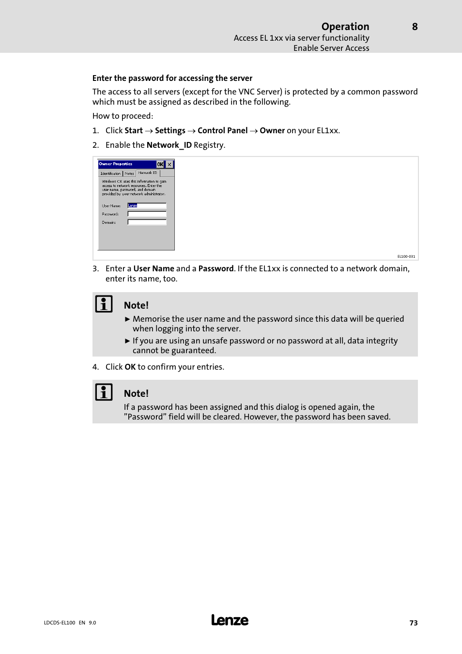 Lenze HMI for visualisation / with control technology User Manual | Page 73 / 96