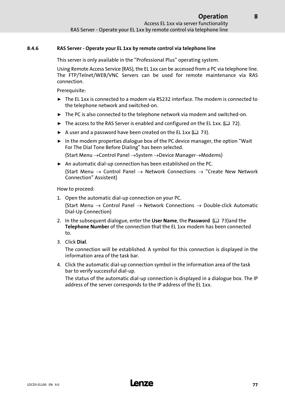 Operation | Lenze HMI for visualisation / with control technology User Manual | Page 77 / 96