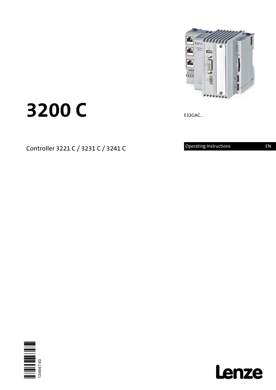 Lenze Controller 3200 C Operating Instructions User Manual | 40 pages