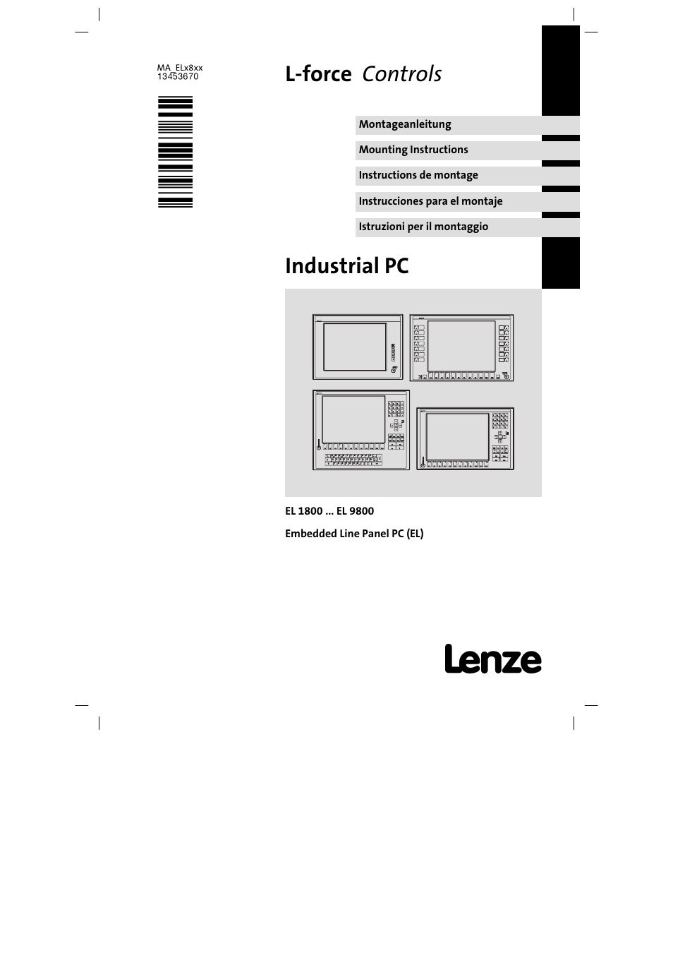 Lenze EL 9800 Mounting Instructions User Manual | 89 pages