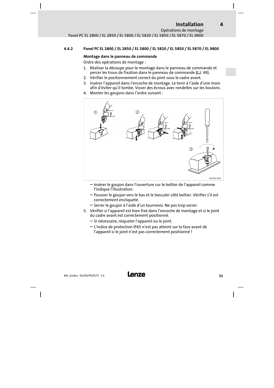 Installation | Lenze EL 9800 Mounting Instructions User Manual | Page 51 / 89