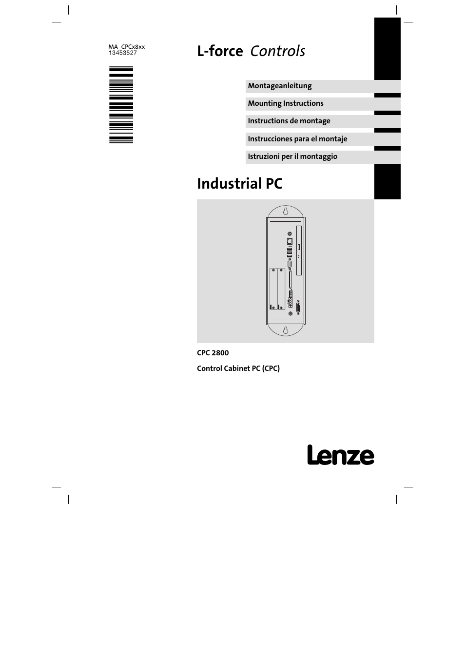 Lenze CPC 2800 Mounting Instructions User Manual | 59 pages