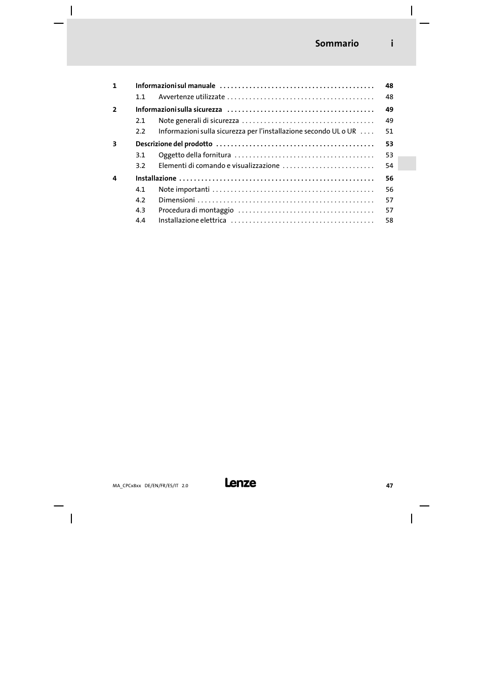 Lenze CPC 2800 Mounting Instructions User Manual | Page 47 / 59