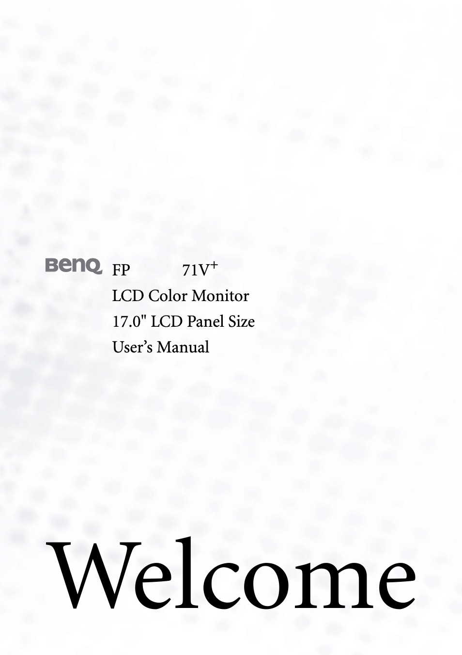 BenQ FP71V+ User Manual | 38 pages