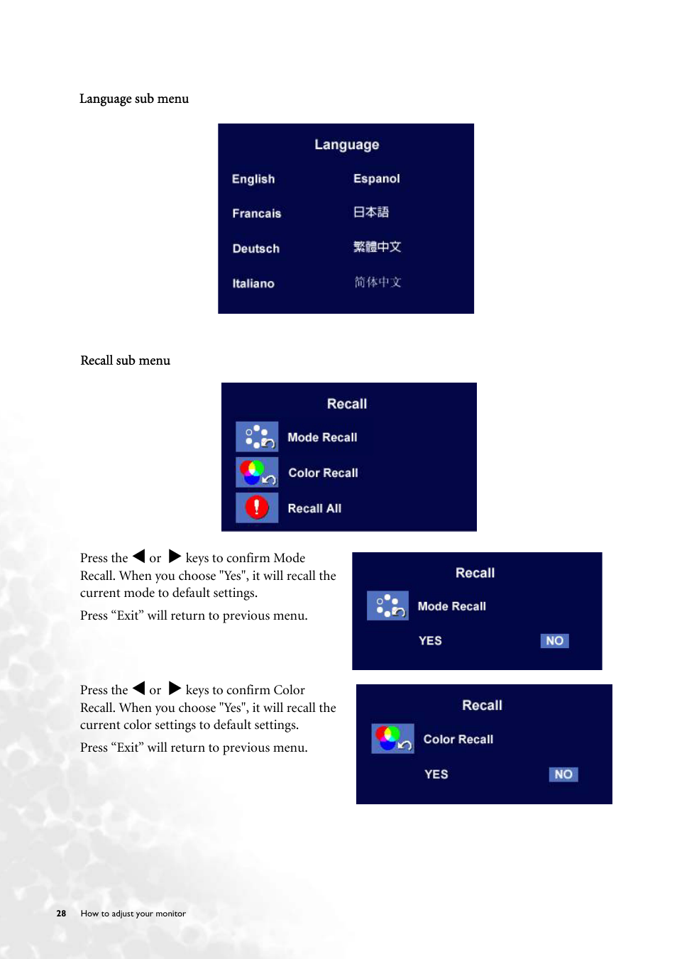 BenQ FP71V+ User Manual | Page 28 / 38