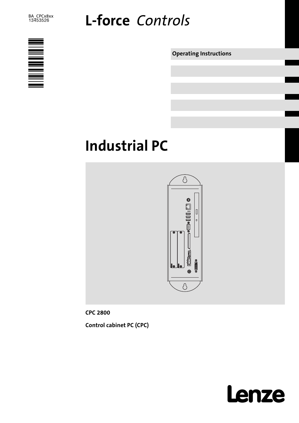 Lenze CPC 2800 Operating Instructions User Manual | 39 pages