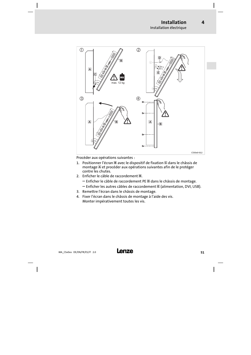 Installation | Lenze CS 9000 DVI Mounting Instructions User Manual | Page 51 / 86