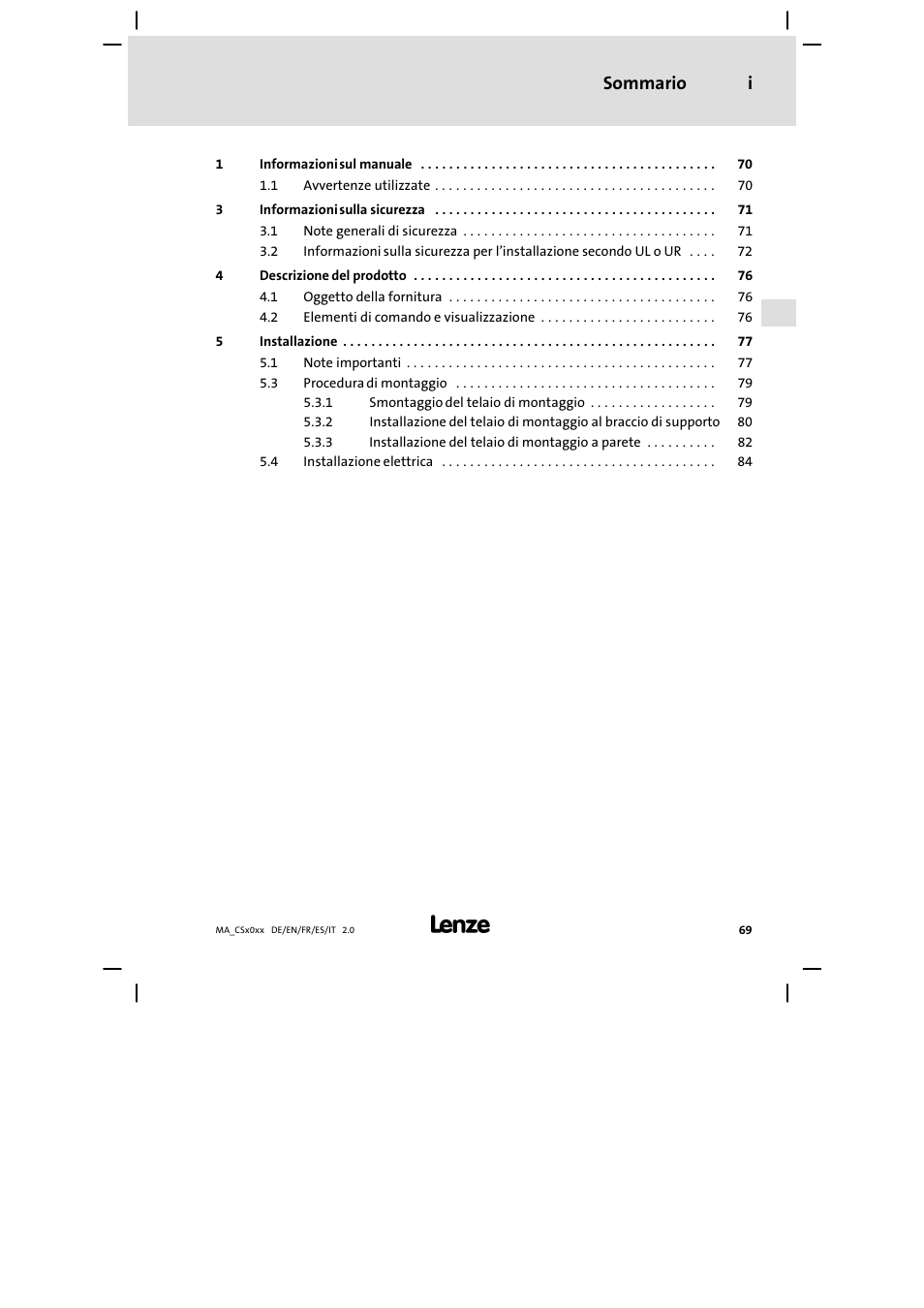 Lenze CS 9000 DVI Mounting Instructions User Manual | Page 69 / 86