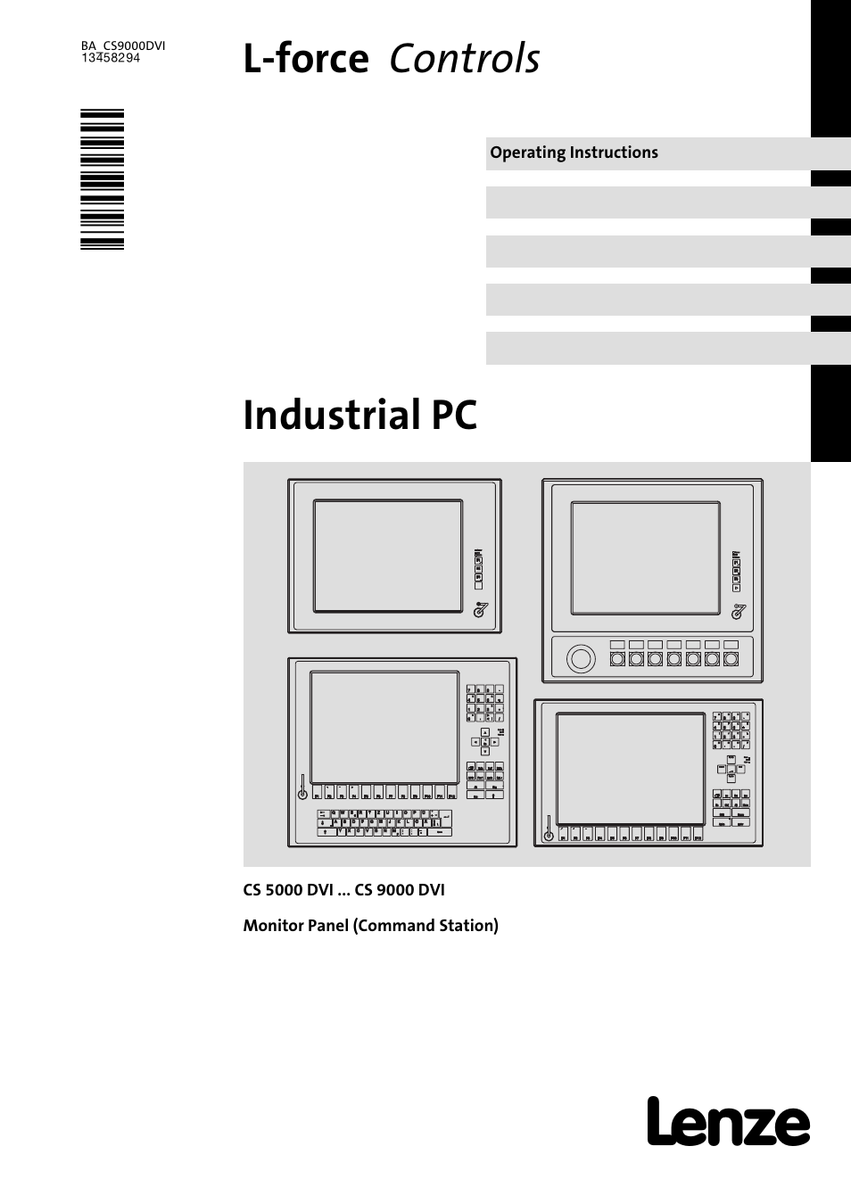 Lenze CS 9000 DVI Operating Instructions User Manual | 53 pages