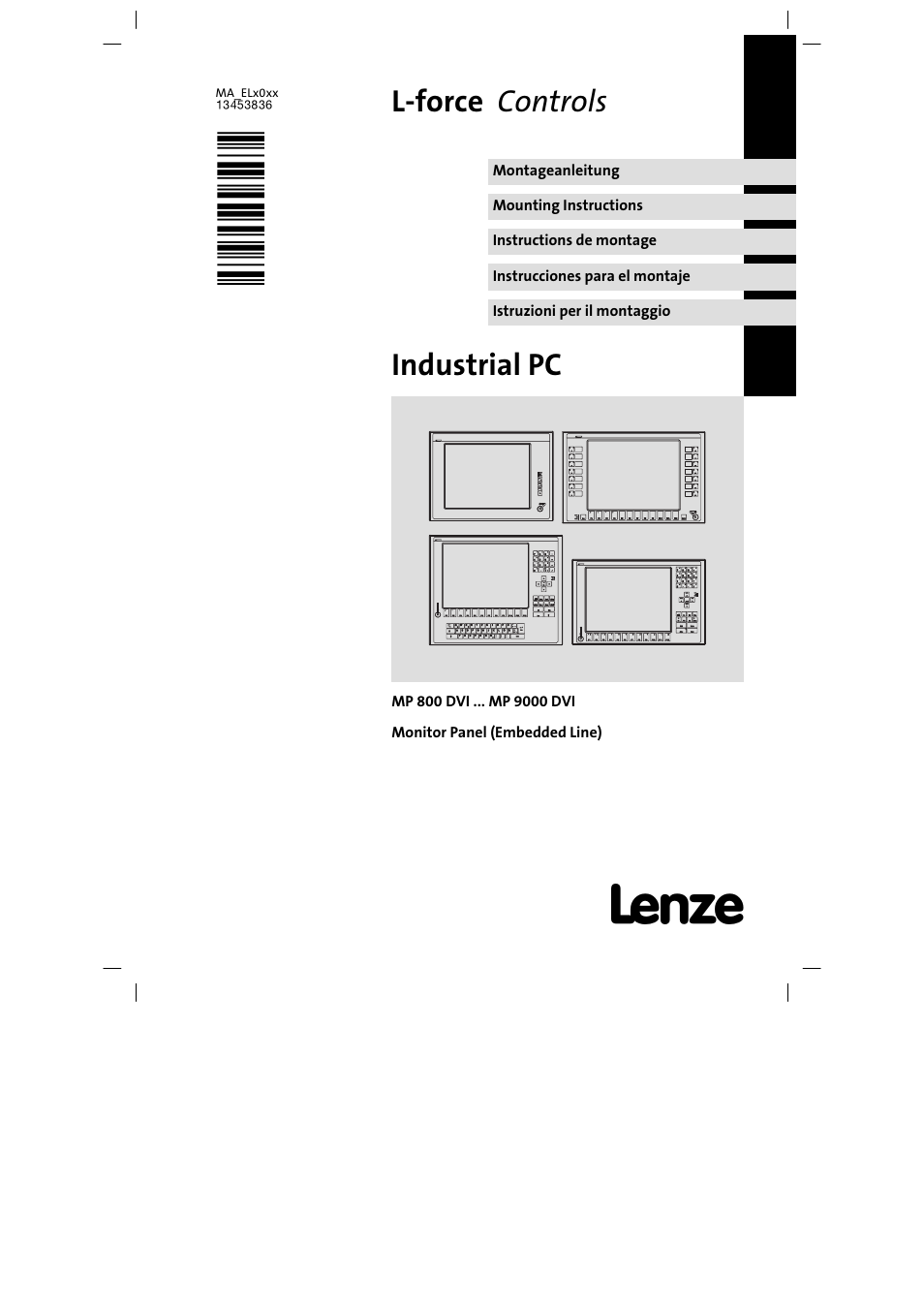 Lenze MP 9000 DVI Mounting Instructions User Manual | 88 pages