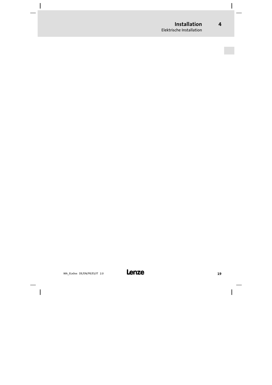 Lenze MP 9000 DVI Mounting Instructions User Manual | Page 19 / 88